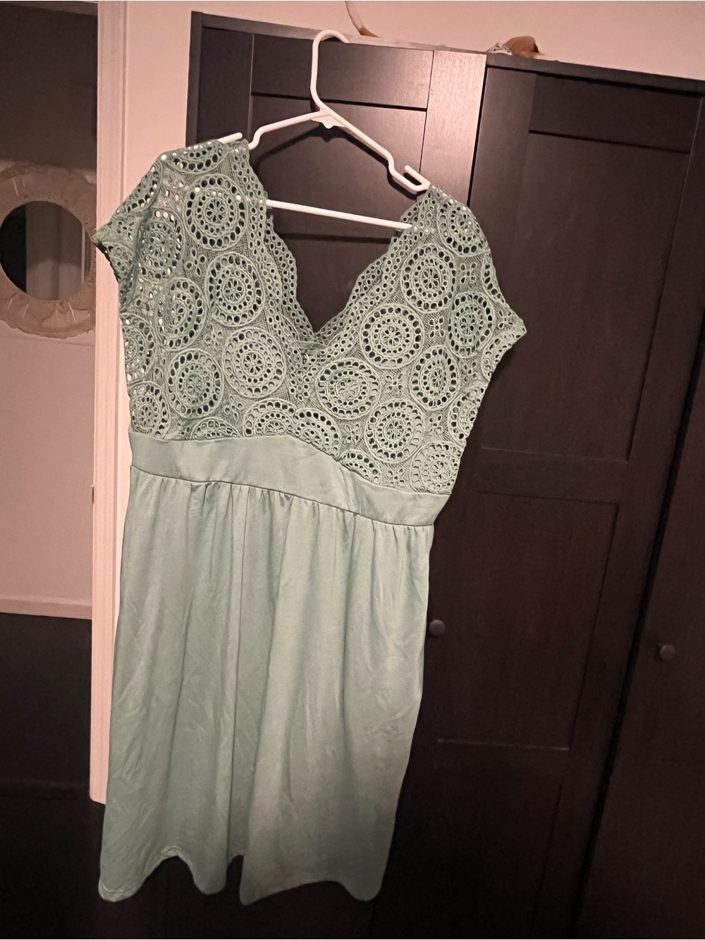 Women's Mint Green Lace Bodice Dress - BloomChic